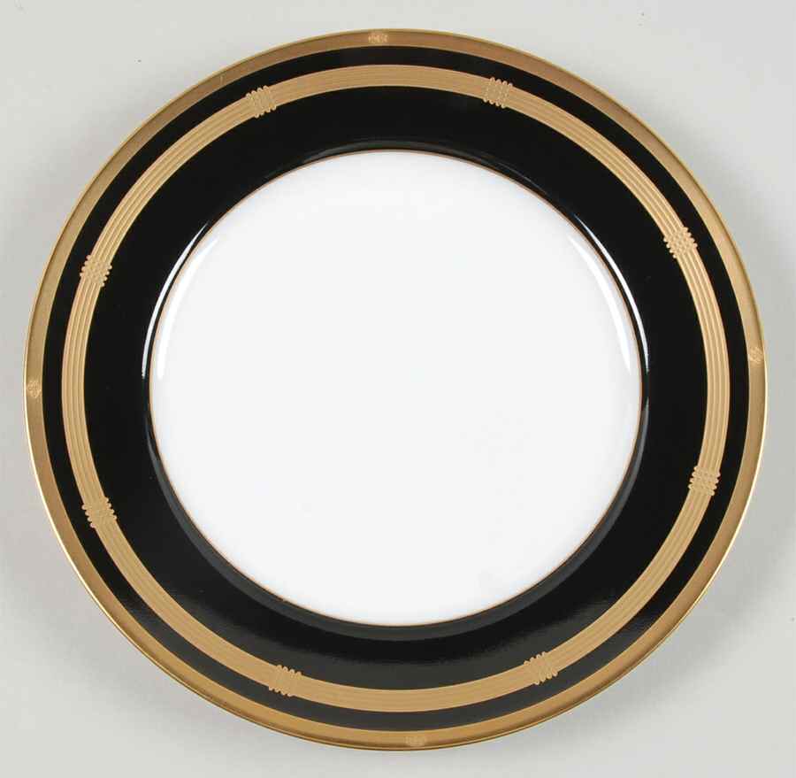 Gaudron Onyx (Gold Trim) Salad Plate by Christian Dior-1