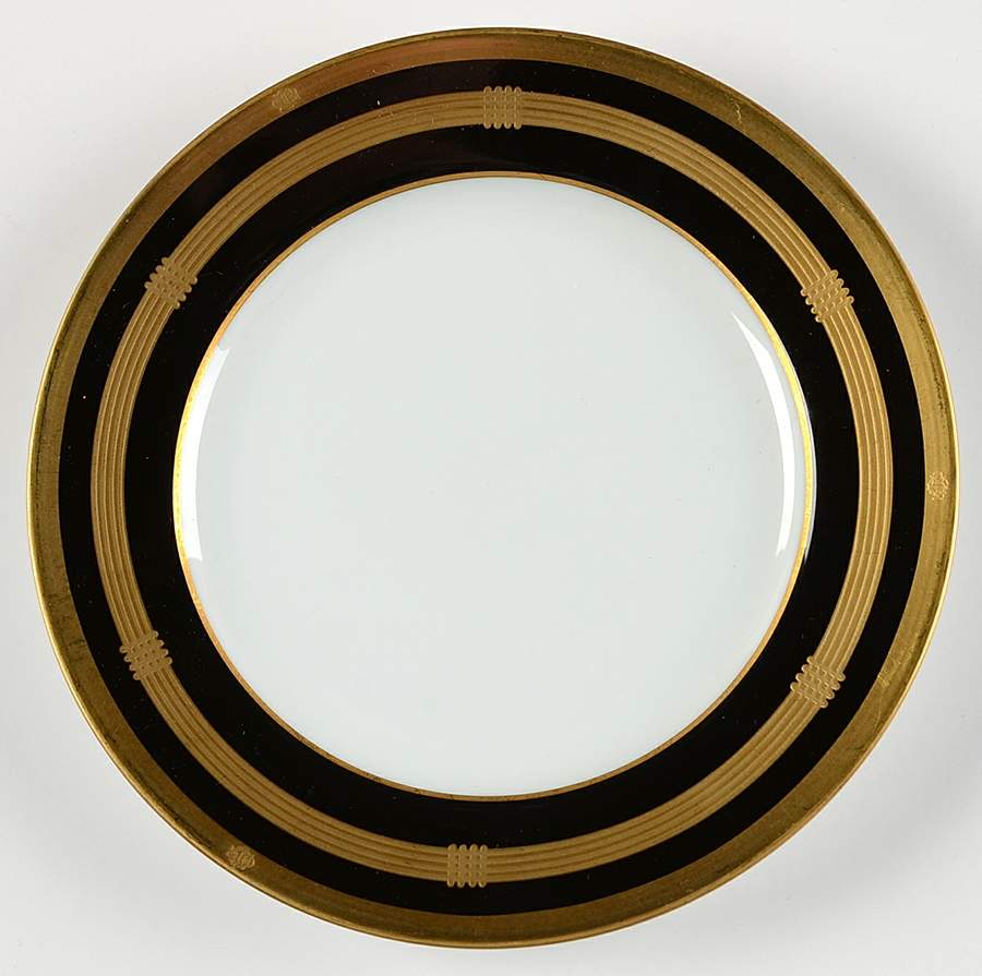 Gaudron Onyx (Gold Trim) Bread & Butter Plate by Christian Dior-1