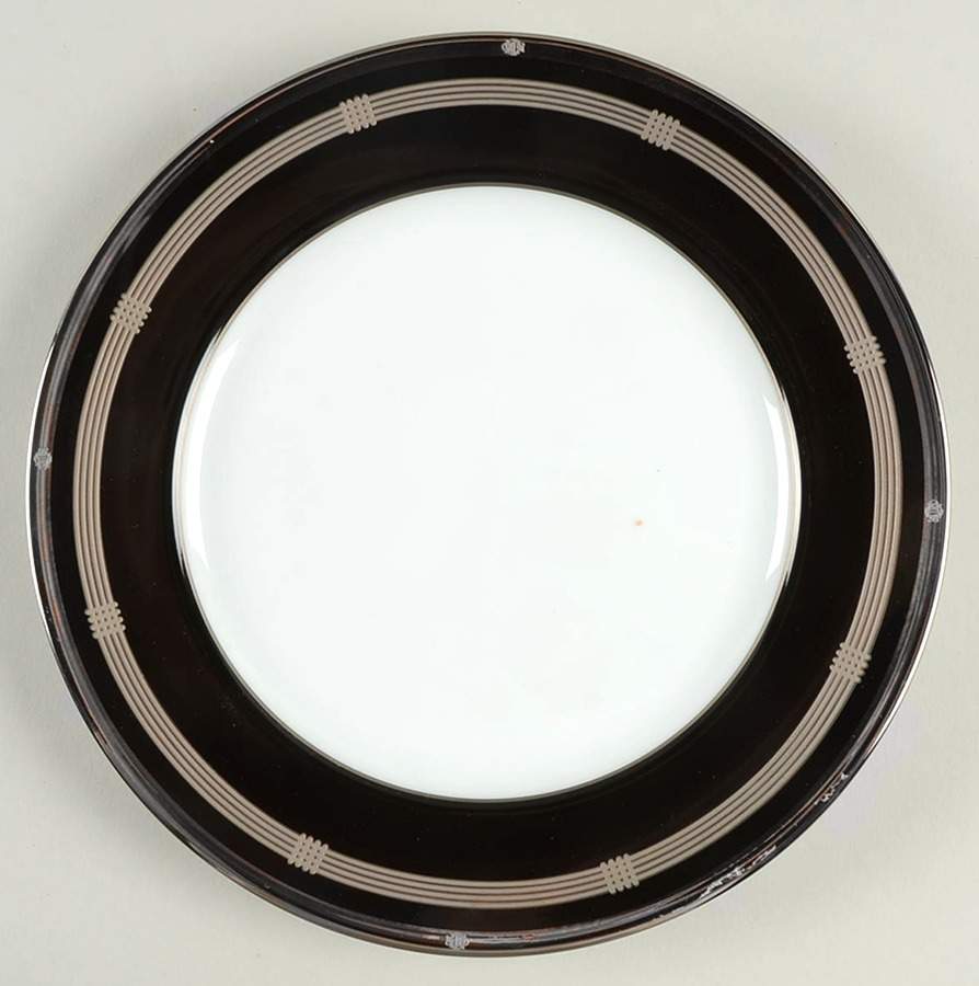 Gaudron Onyx (Platinum Trim) Salad Plate by Christian Dior-1