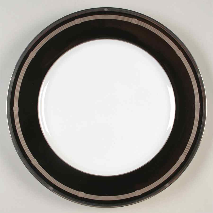 Gaudron Onyx (Platinum Trim) 12" Chop Plate (Round Platter) by Christian Dior-1