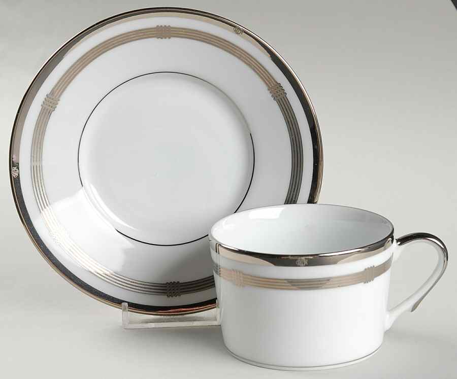 Gaudron Platinum Flat Cup & Saucer Set by Christian Dior-1