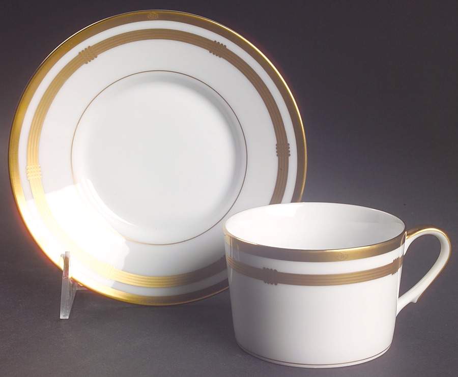 Gaudron White Flat Cup & Saucer Set by Christian Dior-1