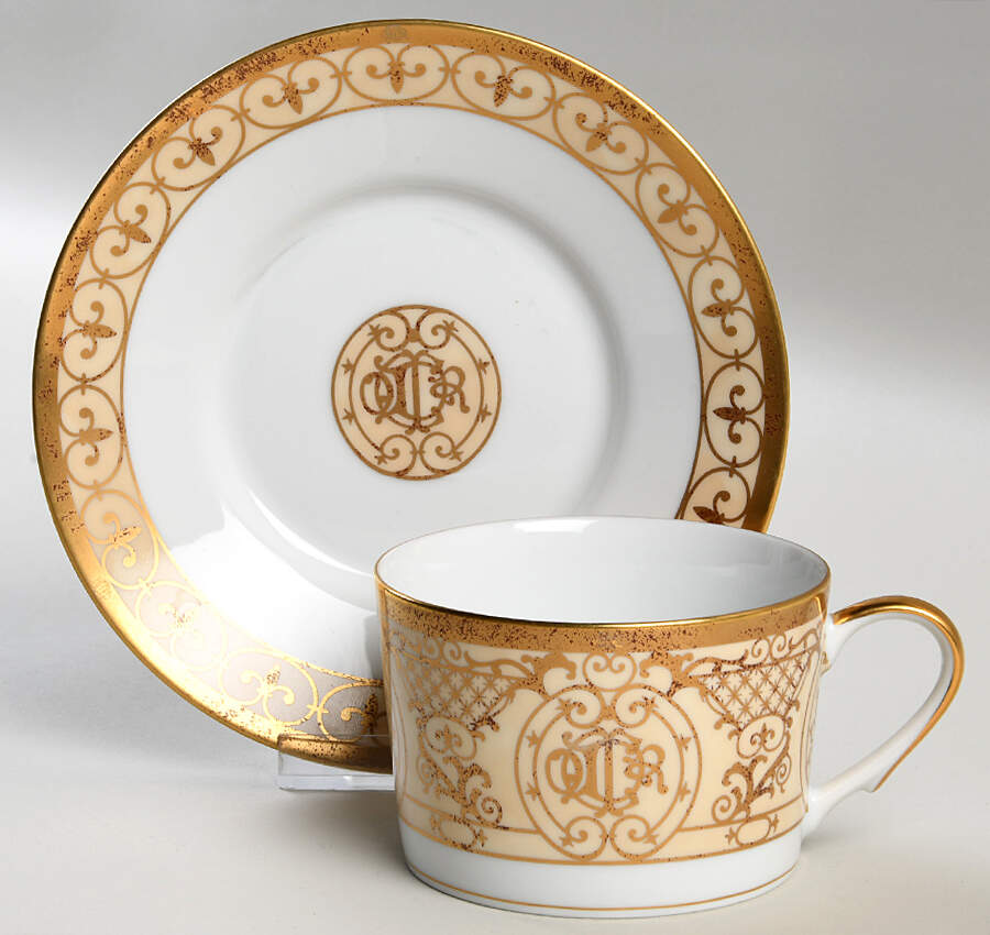 Grand Salon Antique Flat Cup & Saucer Set by Christian Dior-1