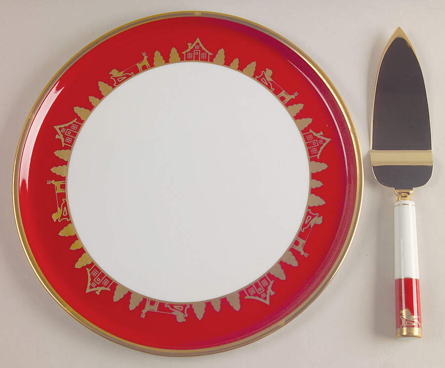 Joyieux Noel Cake Plate and Server (Boxed Set) by Christian Dior-1