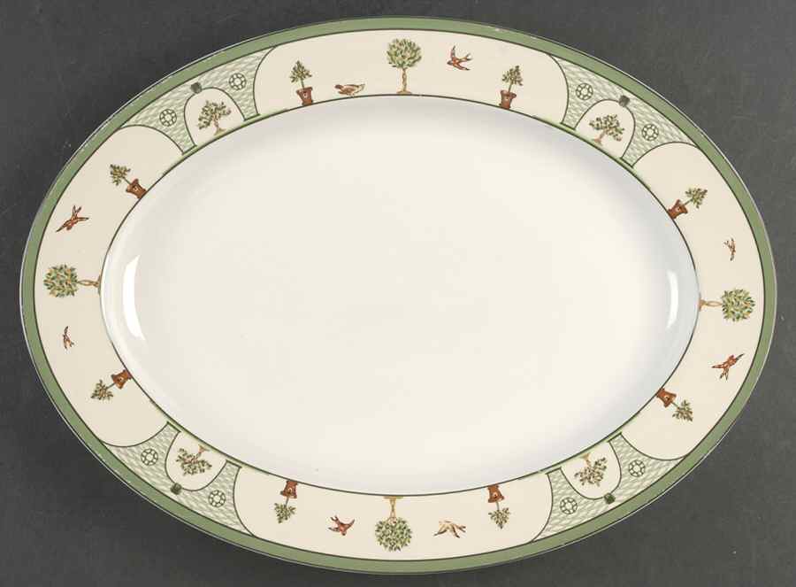 Le Jardin 14" Oval Serving Platter by Christian Dior-1