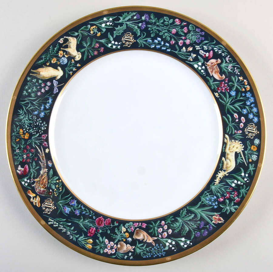 Licorne 12" Chop Plate (Round Platter) by Christian Dior-1