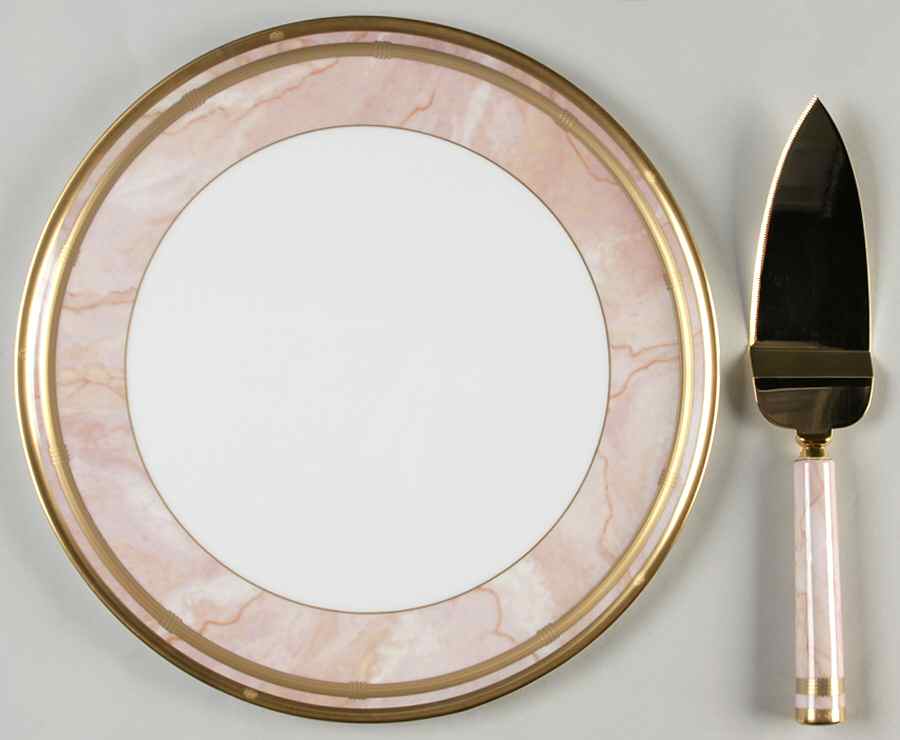 Gaudron Marbre Rose Cake Plate and Server (Boxed Set) by Christian Dior-1