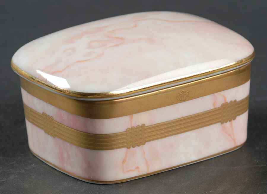 Gaudron Marbre Rose Rectangular Box with Lid by Christian Dior-1