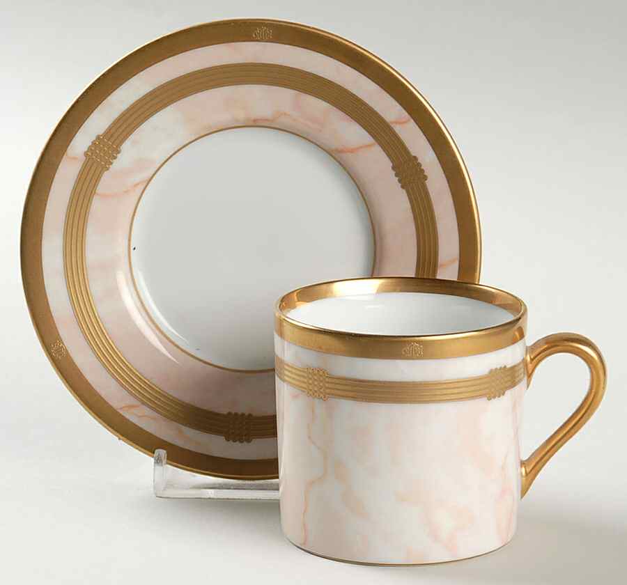 Gaudron Marbre Rose Flat Demitasse Cup & Saucer Set by Christian Dior-1