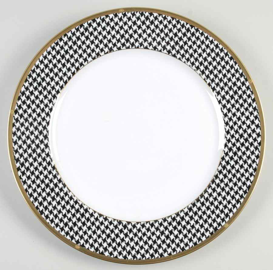 Pied De Poulet Noir (Black) 12" Chop Plate (Round Platter) by Christian Dior-1