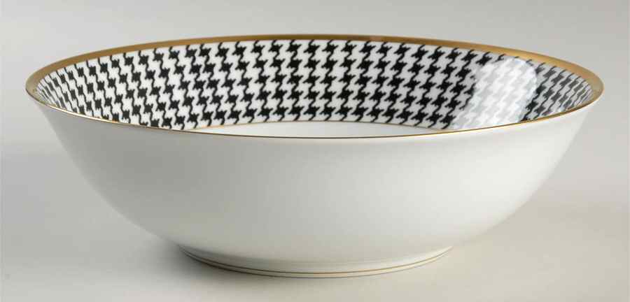 Pied De Poulet Noir (Black) 9" Round Vegetable Bowl by Christian Dior-1
