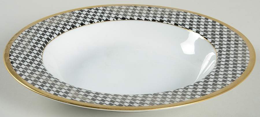 Pied De Poulet Platinum Large Rim Soup Bowl by Christian Dior-1