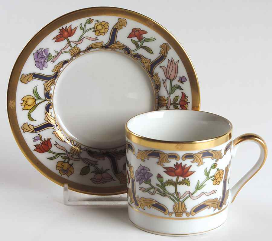 Renaissance Flat Demitasse Cup & Saucer Set by Christian Dior-1
