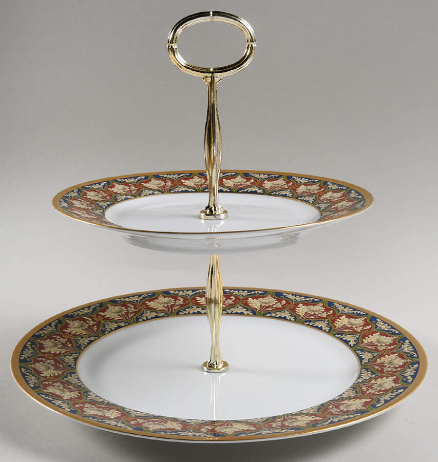 Tabriz 6 5/8"-10"  2 Tiered Serving Tray (Dp, Sp) HC by Christian Dior-1