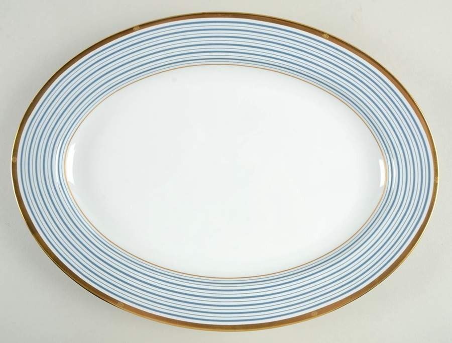 Tropez Blue 14" Oval Serving Platter by Christian Dior-1