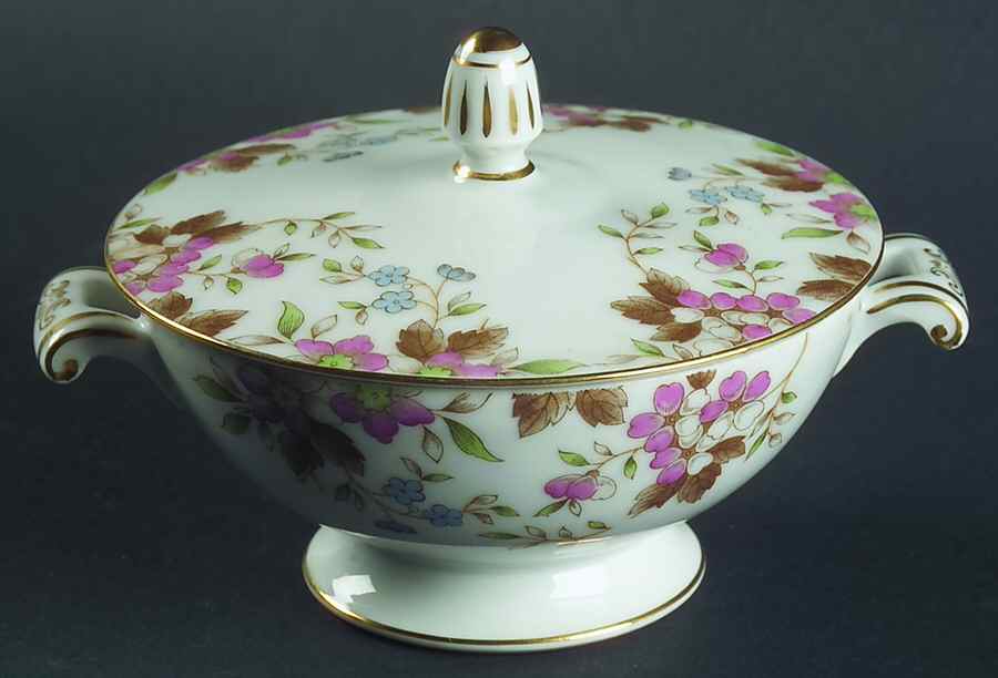 CAIETY-GAIETY Sugar Bowl & Lid by Cherry China (Japan)-1