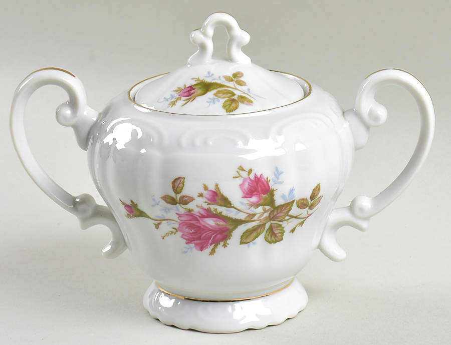 Moss Rose Sugar Bowl & Lid by Cherry China (Japan)-1