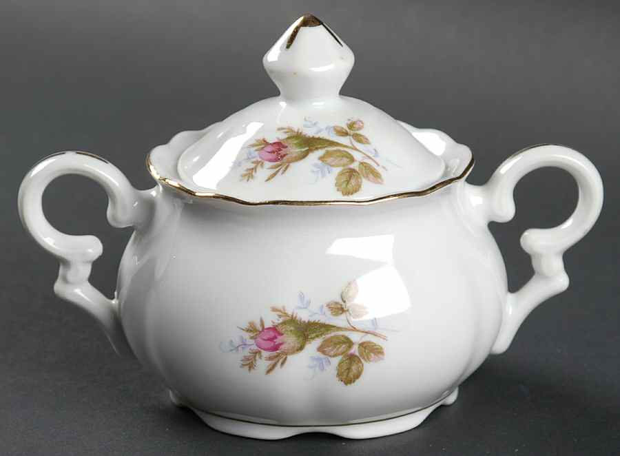 Moss Rose Mini Sugar Bowl & Lid by Cherry China (Japan)-1