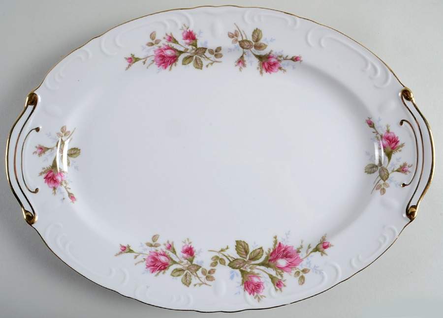 Moss Rose 14" Oval Serving Platter by Cherry China (Japan)-1