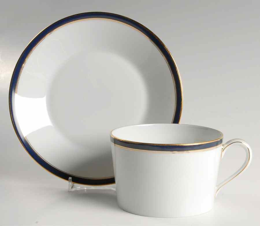 Ambassade Blue Breakfast Cup & Saucer Set by Charles Field Haviland-1