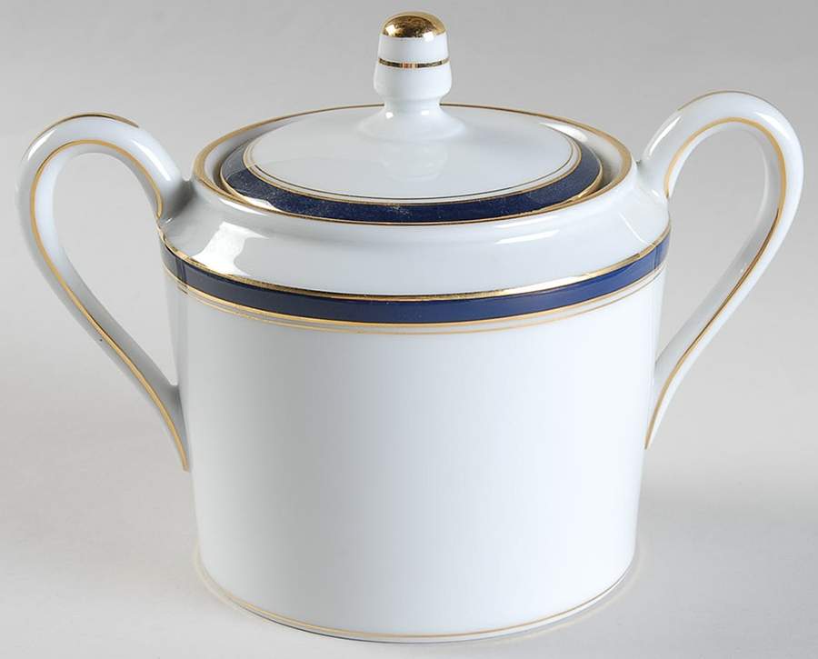 Ambassade Blue Sugar Bowl & Lid by Charles Field Haviland-1