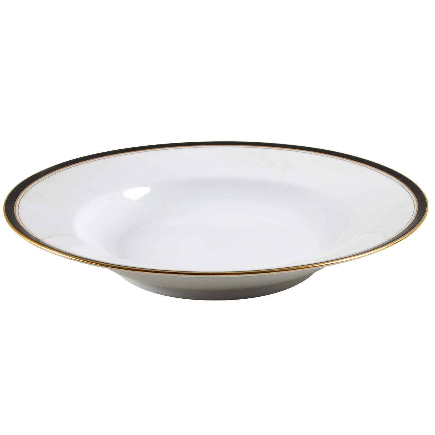 Ambassade Black Large Rim Soup Bowl by Charles Field Haviland-1