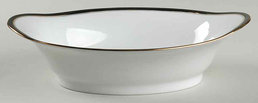 Ambassade Black 9" Oval Vegetable Bowl by Charles Field Haviland-1