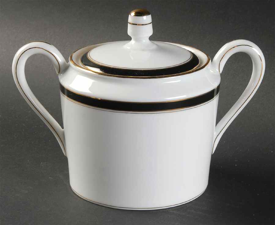 Ambassade Black Sugar Bowl & Lid by Charles Field Haviland-1