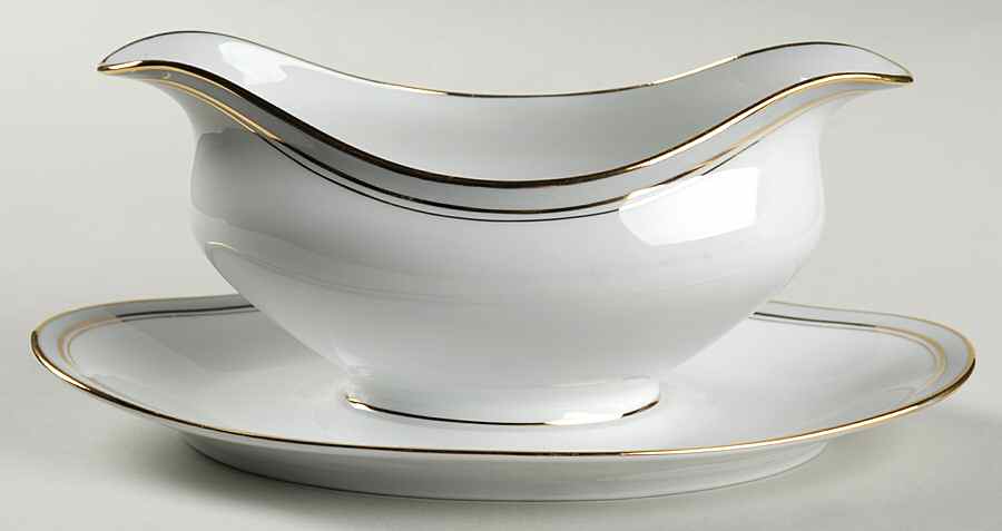 Ambassade Grey Gravy Boat with Attached Underplate by Charles Field Haviland-1