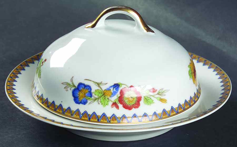 Amiens Round Covered Butter with Strainer by Charles Field Haviland-1
