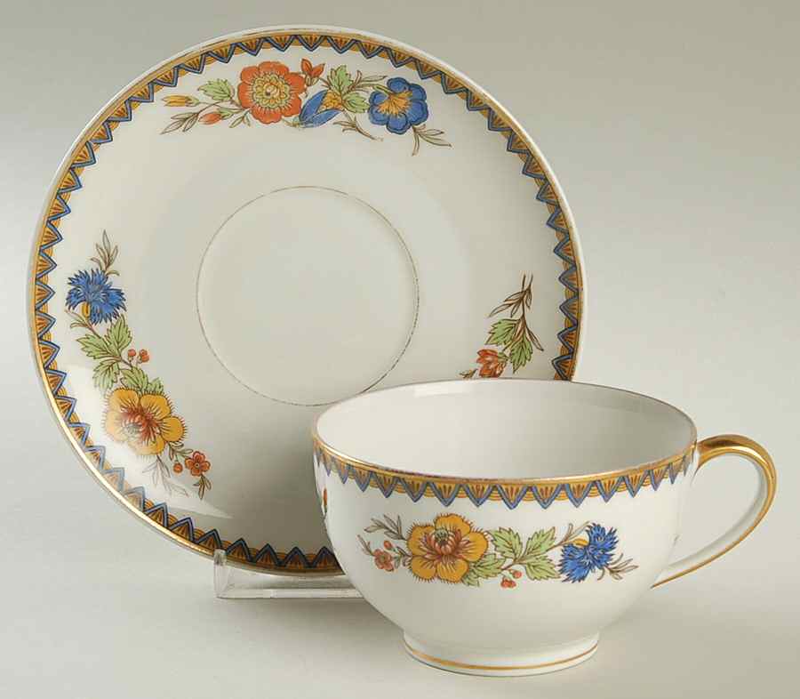 Amiens Flat Cup & Saucer Set by Charles Field Haviland-1