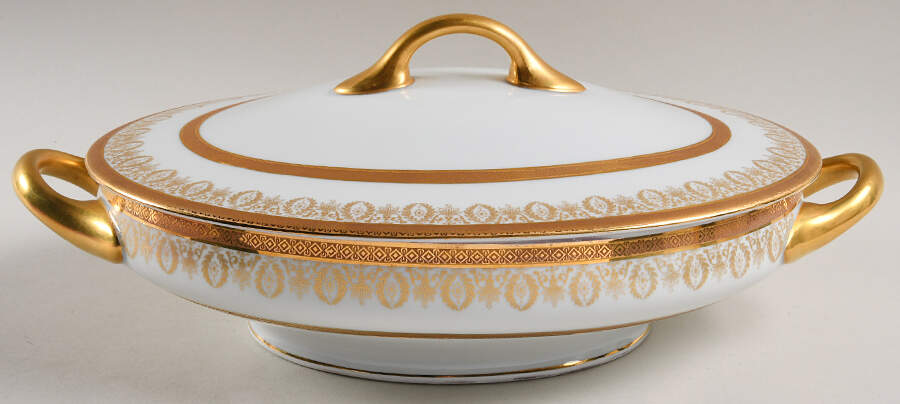 Arizona (White Rim) Oval Covered Vegetable by Charles Field Haviland-1