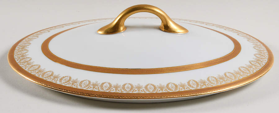 Arizona (White Rim) Lid for Oval Vegetable by Charles Field Haviland-1