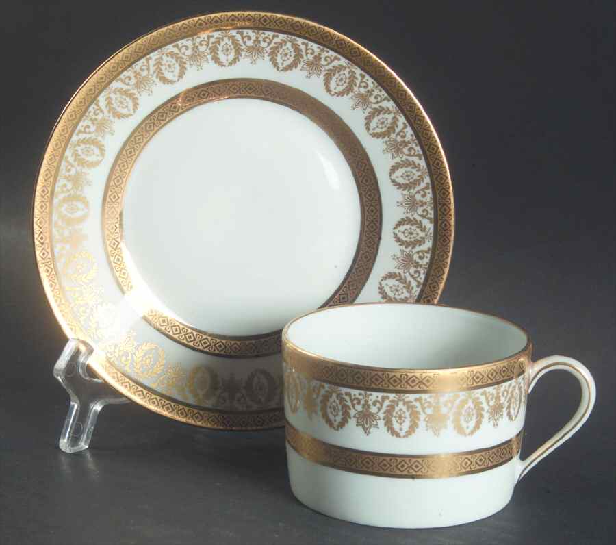 Arizona (White Rim) Flat Cup & Saucer Set by Charles Field Haviland-1