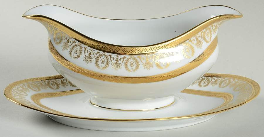 Arizona (White Rim) Gravy Boat with Attached Underplate by Charles Field Haviland-1