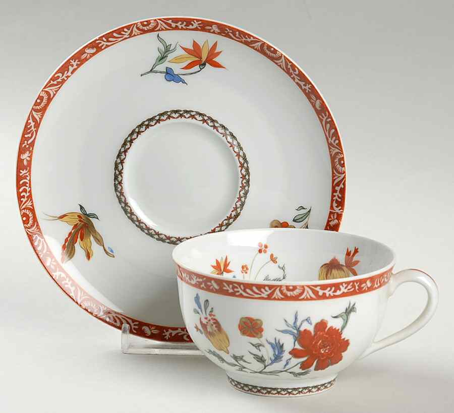 Bangkok (Chine) Flat Cup & Saucer Set by Charles Field Haviland-1