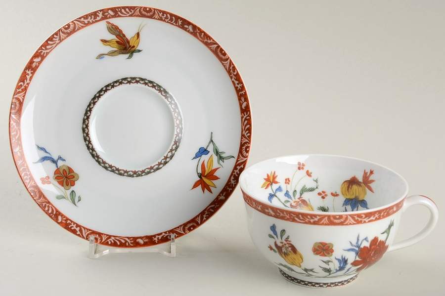 Bangkok (Chine) Flat Cup & Saucer Set by Charles Field Haviland-1