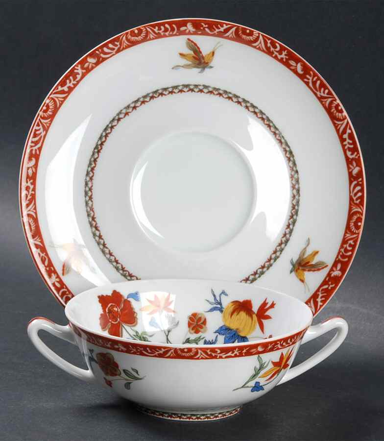 Bangkok (Lafayette) Flat Cream Soup Bowl & Saucer Set by Charles Field Haviland-1