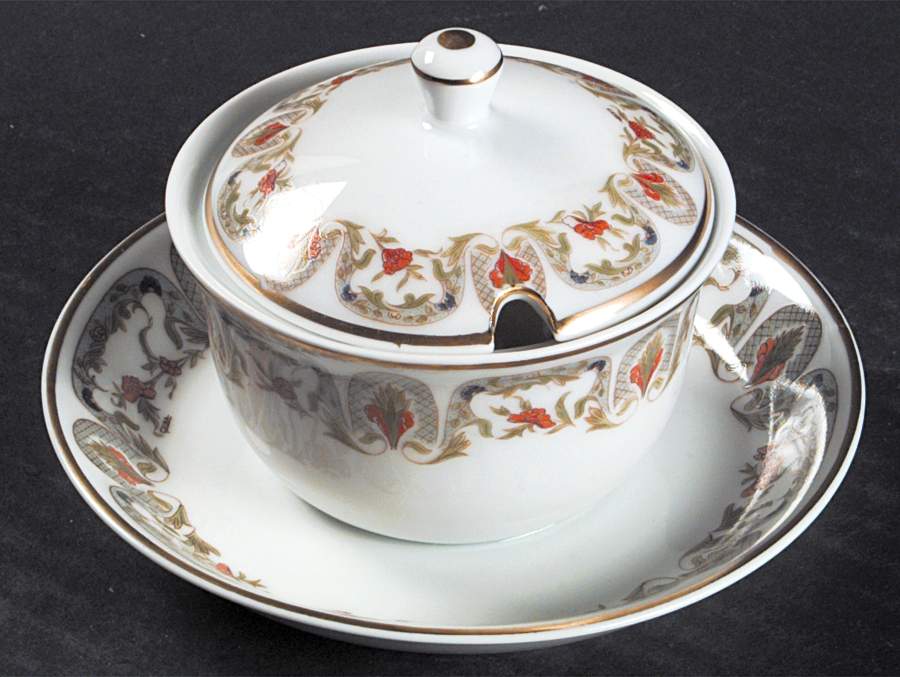 Chantoung Mustard with Lid & Attached Underplate by Charles Field Haviland-1