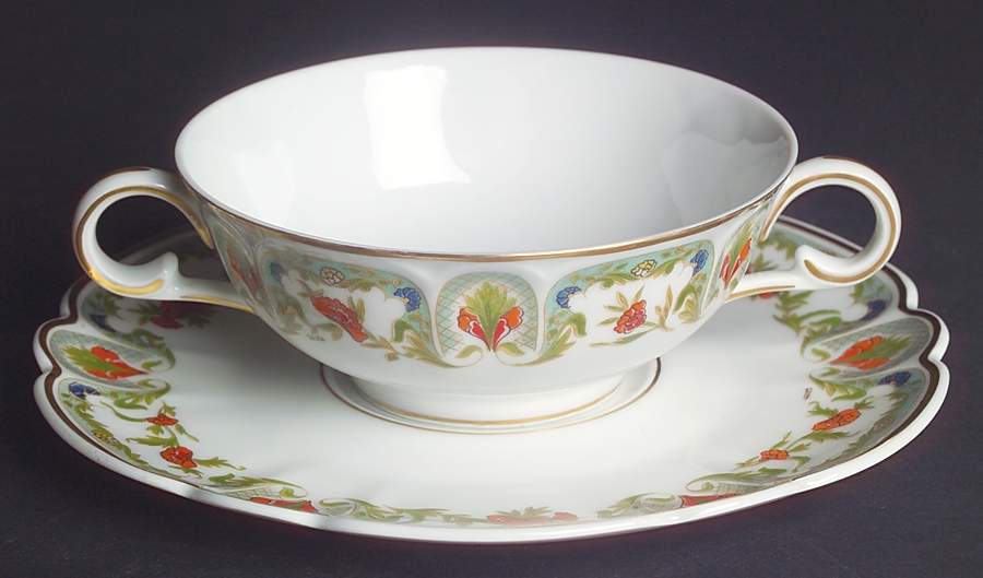 Chantoung Flat Cream Soup Bowl & Saucer Set by Charles Field Haviland-1