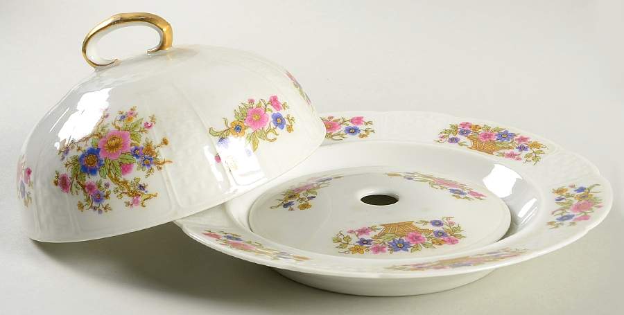 CHF1 Round Covered Butter with Strainer by Charles Field Haviland-1