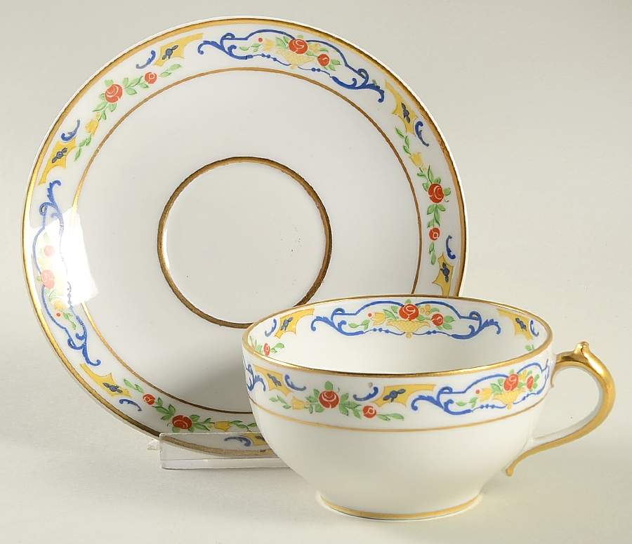 CHF102 Flat Cup & Saucer Set by Charles Field Haviland-1