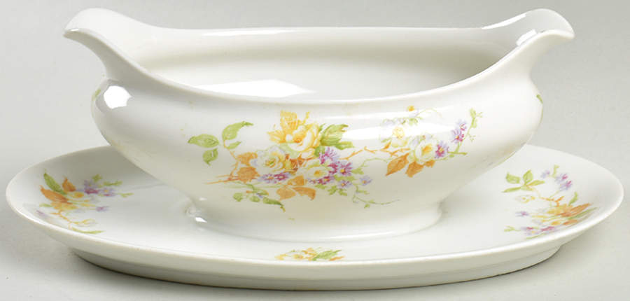 CHF19 Gravy Boat with Attached Underplate by Charles Field Haviland-1