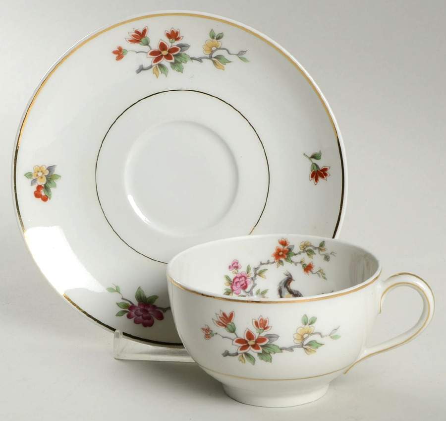 CHF22 (Verge) Flat Cup & Saucer Set by Charles Field Haviland-1