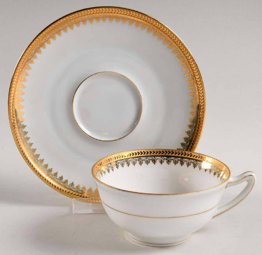 CHF272 Footed Cup & Saucer Set by Charles Field Haviland-1