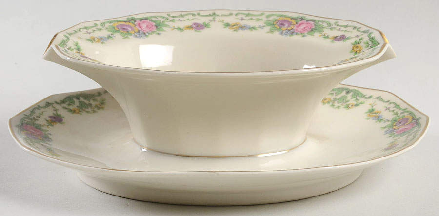 Head 169b Gravy Boat with Attached Underplate by Charles Field Haviland-1