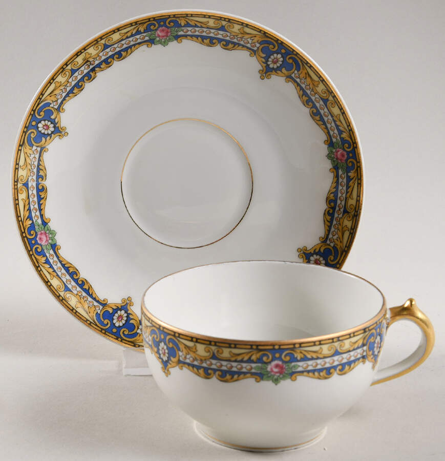 CHF73 Flat Cup & Saucer Set by Charles Field Haviland-1