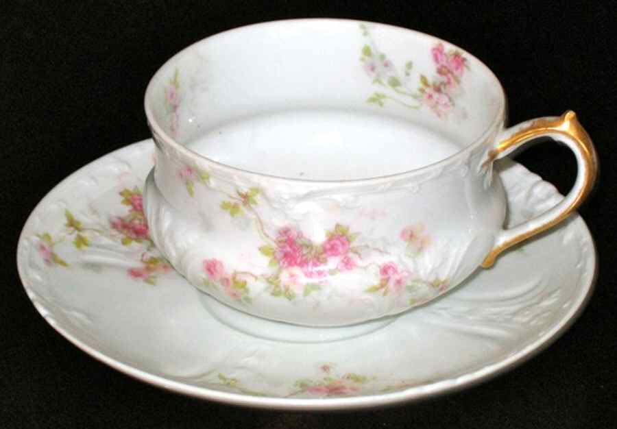 CHF77 Flat Cup & Saucer Set by Charles Field Haviland-1
