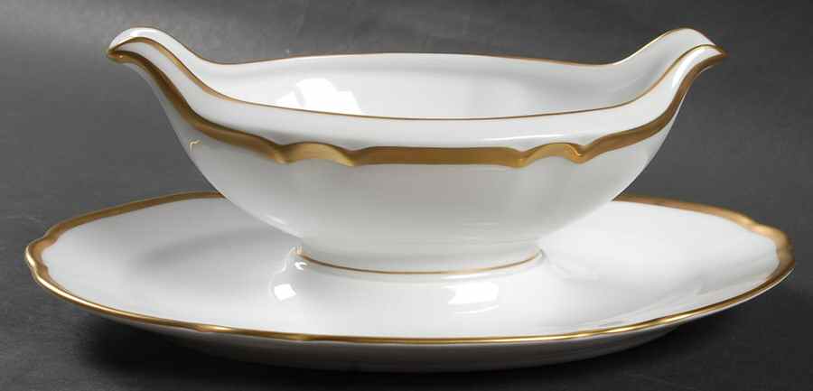 Colette Gold Sauce Boat with Attached Underplate by Charles Field Haviland-1