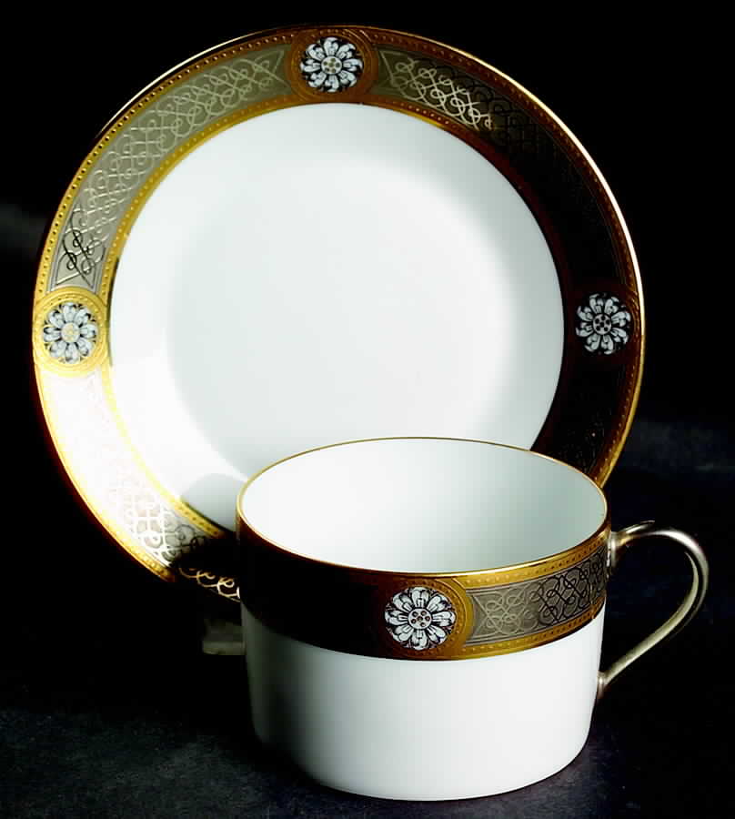 Diamanta Flat Cup & Saucer Set by Charles Field Haviland-1